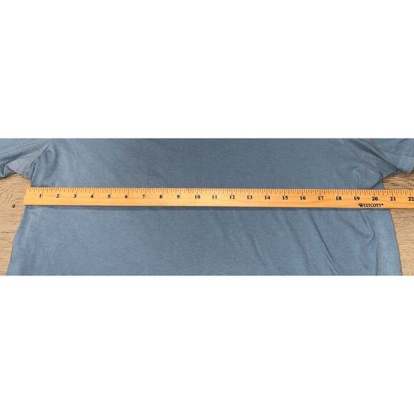 FRAME (Designer) T Shirt Mens Solid Blue Large Logo - Picture 3 of 4